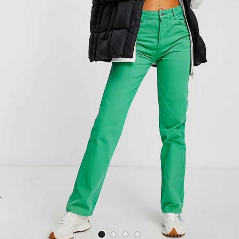 Asos tall straight leg pop green jeans